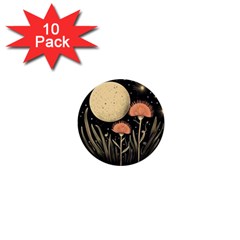 Flowers Space 1  Mini Buttons (10 Pack) 