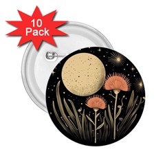 Flowers Space 2 25  Buttons (10 Pack) 