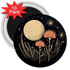 Flowers Space 3  Magnets (10 Pack) 