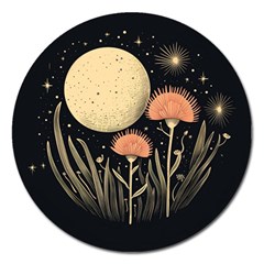 Flowers Space Magnet 5  (round)