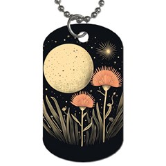 Flowers Space Dog Tag (two Sides)