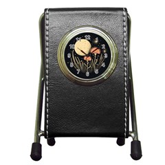 Flowers Space Pen Holder Desk Clock