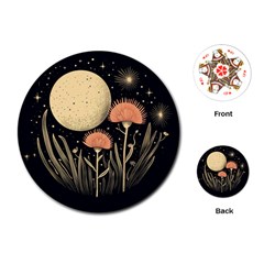 Flowers Space Playing Cards Single Design (round)