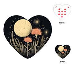 Flowers Space Playing Cards Single Design (heart)