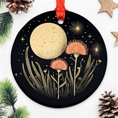 Flowers Space Round Ornament (two Sides)