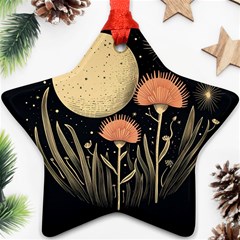 Flowers Space Star Ornament (two Sides)