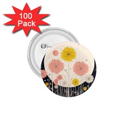 Space Flowers Universe Galaxy 1 75  Buttons (100 Pack) 