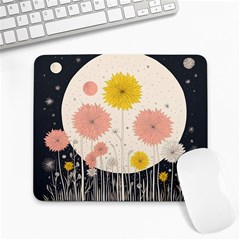 Space Flowers Universe Galaxy Large Mousepad