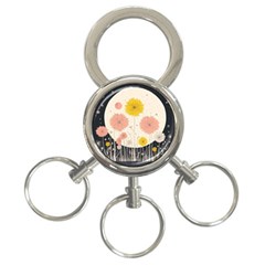 Space Flowers Universe Galaxy 3-ring Key Chain