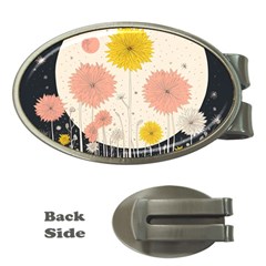 Space Flowers Universe Galaxy Money Clips (oval) 