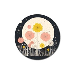 Space Flowers Universe Galaxy Magnet 3  (round)