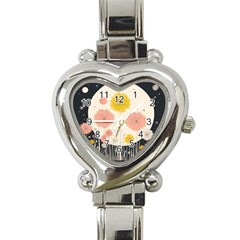 Space Flowers Universe Galaxy Heart Italian Charm Watch