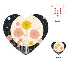 Space Flowers Universe Galaxy Playing Cards Single Design (heart) by Maspions