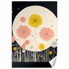 Space Flowers Universe Galaxy Canvas 12  X 18  by Maspions