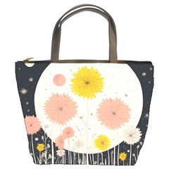 Space Flowers Universe Galaxy Bucket Bag