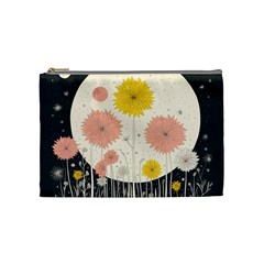 Space Flowers Universe Galaxy Cosmetic Bag (medium)