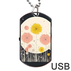 Space Flowers Universe Galaxy Dog Tag Usb Flash (one Side)