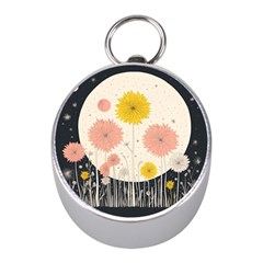 Space Flowers Universe Galaxy Mini Silver Compasses