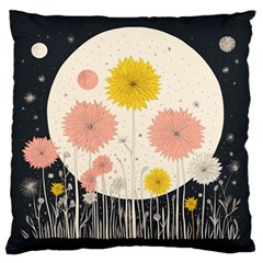 Space Flowers Universe Galaxy Large Premium Plush Fleece Cushion Case (two Sides)