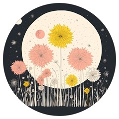 Space Flowers Universe Galaxy Round Trivet