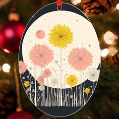 Space Flowers Universe Galaxy Uv Print Acrylic Ornament Oval