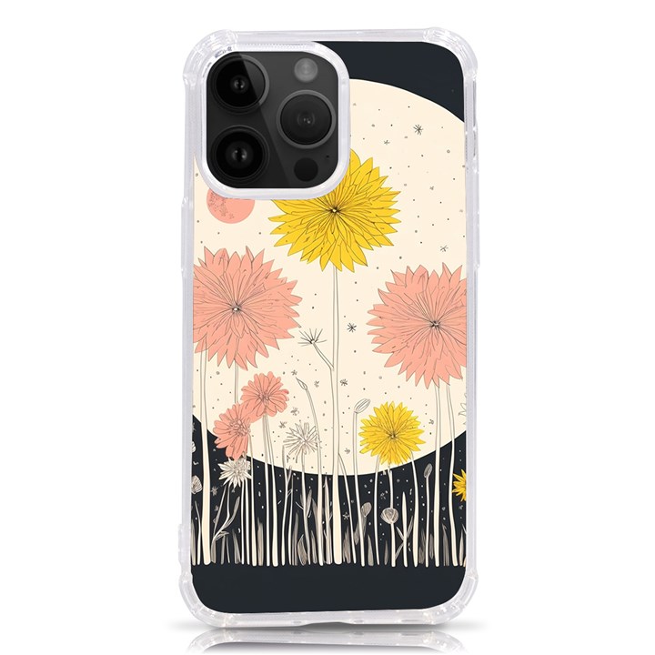 Space Flowers Universe Galaxy iPhone 14 Pro Max TPU UV Print Case