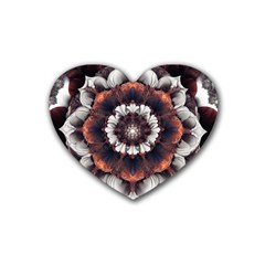 Mandala Design Pattern Rubber Heart Coaster (4 Pack)