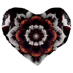 Mandala Design Pattern Large 19  Premium Heart Shape Cushions