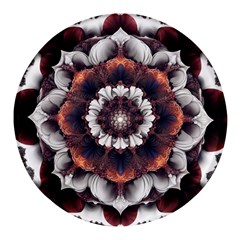 Mandala Design Pattern Round Glass Fridge Magnet (4 Pack) by Maspions