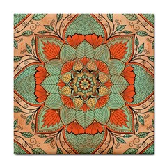 Mandala Floral Decorative Flower Tile Coaster by Maspions