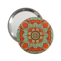 Mandala Floral Decorative Flower 2 25  Handbag Mirrors