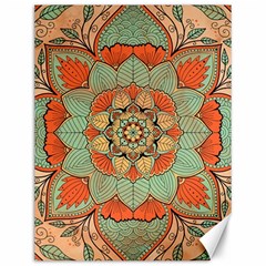 Mandala Floral Decorative Flower Canvas 12  X 16 