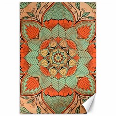 Mandala Floral Decorative Flower Canvas 12  X 18 