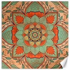 Mandala Floral Decorative Flower Canvas 16  X 16 