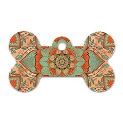 Mandala Floral Decorative Flower Dog Tag Bone (two Sides)