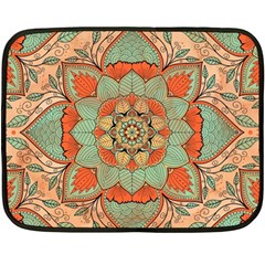 Mandala Floral Decorative Flower Two Sides Fleece Blanket (mini)