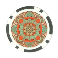 Mandala Floral Decorative Flower Poker Chip Card Guard (10 Pack)