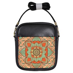 Mandala Floral Decorative Flower Girls Sling Bag