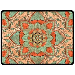 Mandala Floral Decorative Flower Fleece Blanket (large)