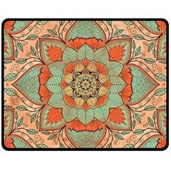 Mandala Floral Decorative Flower Two Sides Fleece Blanket (medium) by Maspions