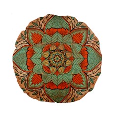 Mandala Floral Decorative Flower Standard 15  Premium Flano Round Cushions