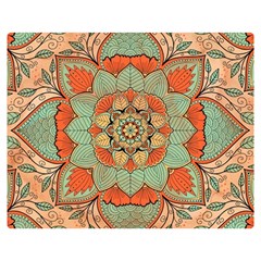 Mandala Floral Decorative Flower Two Sides Premium Plush Fleece Blanket (teen Size)