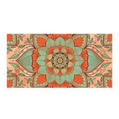 Mandala Floral Decorative Flower Satin Wrap 35  X 70  by Maspions