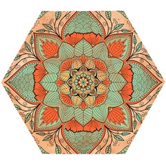 Mandala Floral Decorative Flower Wooden Puzzle Hexagon by Maspions