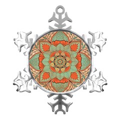 Mandala Floral Decorative Flower Metal Small Snowflake Ornament by Maspions