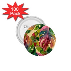 Monstera Colorful Leaves Foliage 1 75  Buttons (100 Pack) 