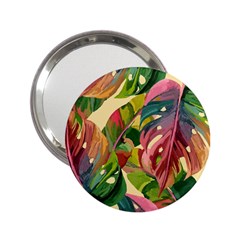 Monstera Colorful Leaves Foliage 2 25  Handbag Mirrors