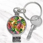 Monstera Colorful Leaves Foliage Nail Clippers Key Chain Front