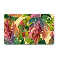 Monstera Colorful Leaves Foliage Magnet (rectangular) by Maspions