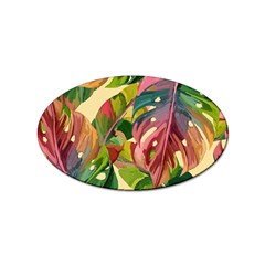 Monstera Colorful Leaves Foliage Sticker Oval (100 Pack)